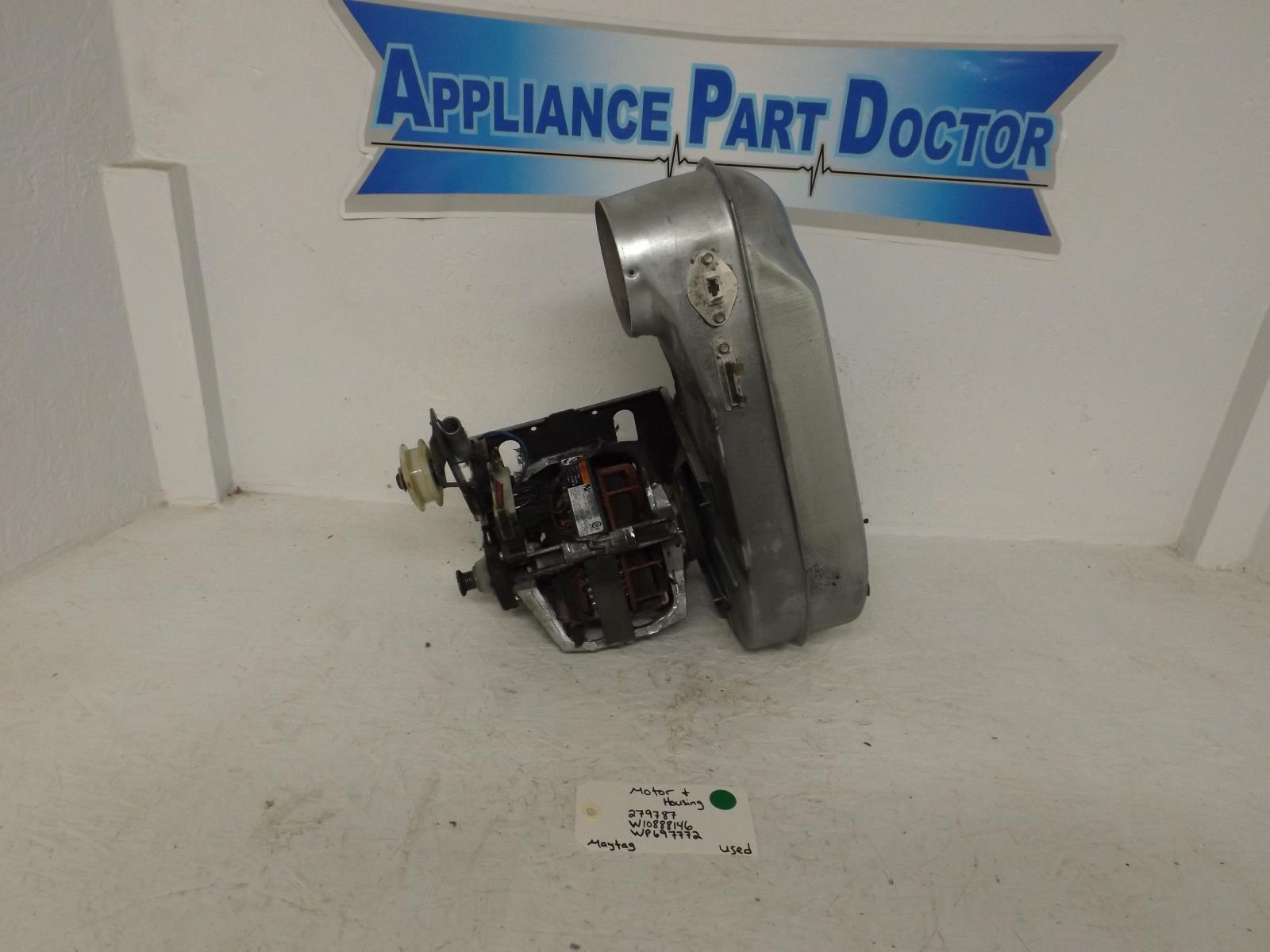 Maytag Dryer 279787 W10888146 WP697772 Motor and Housing Used Maytag Dryer 279787 W10888146 WP697772 Motor and Housing Used